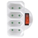 4 Fach Euro Adapterstecker mit Schalter Euro Adapterstecker 4 Fach weiß Heitech