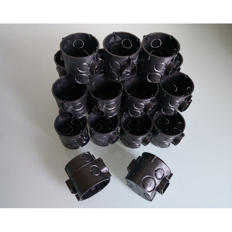 25 Stück Schalterklemmdosen Schalterdosen 64mm tief Ø60 mm Dosen schwarz 