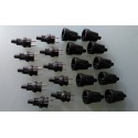 20 Teiliges Set 10 Schuko Kupplungen + 10 Gummi Stecker schwarz IP44