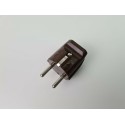 Schuko Stecker Braun PVC  - zentrale Einführung Schutzkontakt Stecker