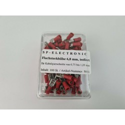 Flachsteckhülse 6,8mm rot PVC Isoliert 100 Stück im praktischem Box Lötfreie Leitungsverbinder