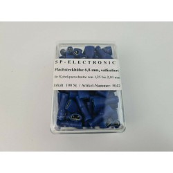 Flachsteckhülse 6,8mm blau PVC Vollisoliert 100 Stück im praktischem Box Lötfreie Leitungsverbinder