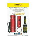 Led Alu Taschenlampe Set "Exclusive" Led Leuchten inkl. Batterien Farbe rot Heitech