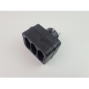 3 Fach Euro Adapter schwarz Flachstecker Adapter Stecker für Euro Stecker 3 Fach