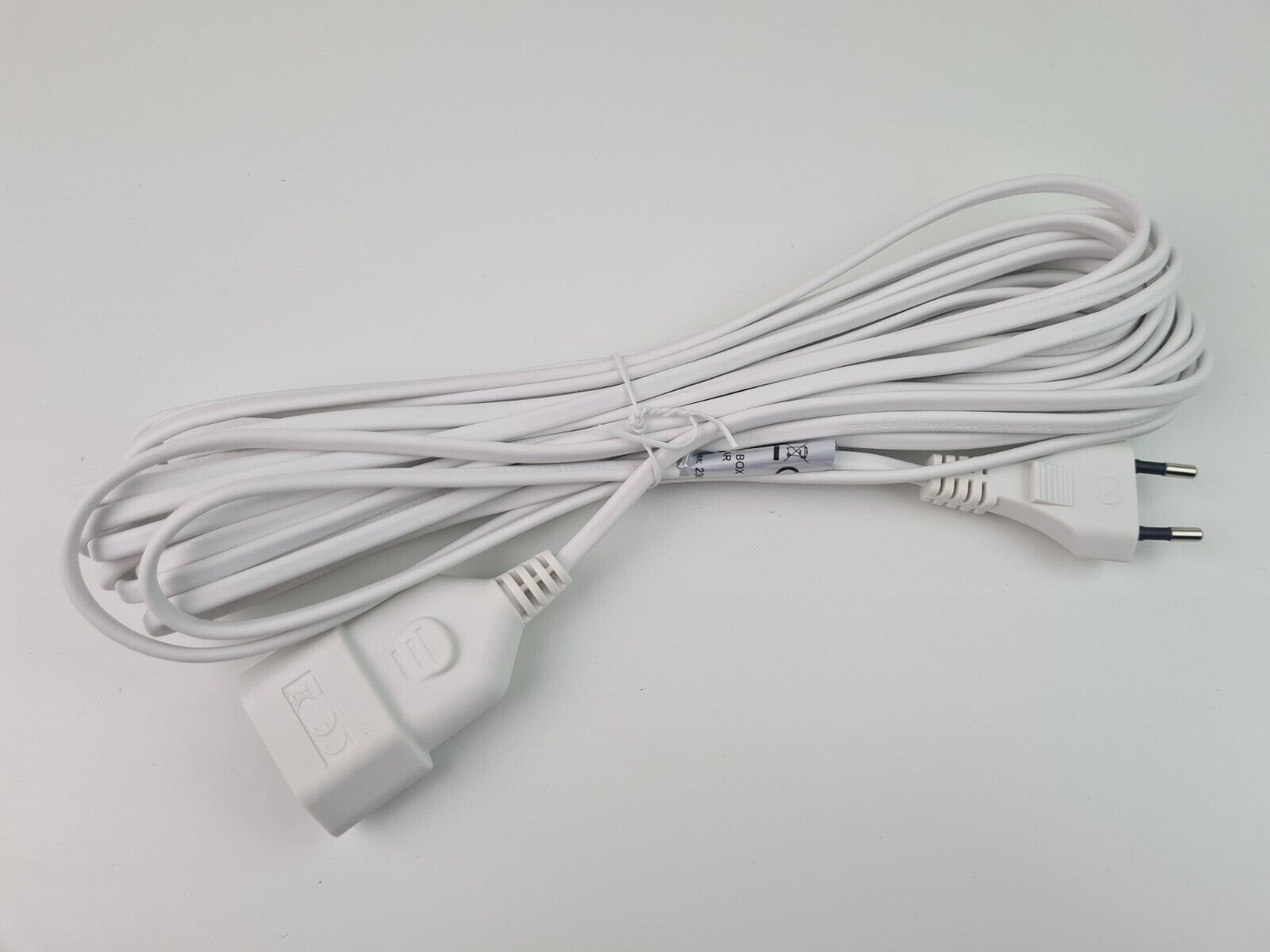 Stecker Verlaengerung Euro-Verlängerung Kabel Weiß Schwarz 1/2/5/10 Meter Eurostecker Verlängerungskabel Flach