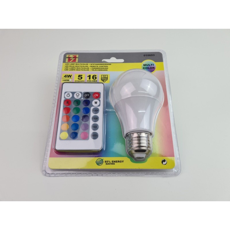 LED Multicolor Lampe Farbwechsel Leuchte + RGB 16 4W Farben Fernbedienung ! E27