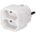 2 Fach Euro Adapter Weiß für Flachstecker Euro Flachstecker Adapter 2 Fach weiß