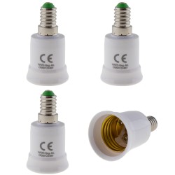 4 x Lampensockel Adapter E14 auf E27 Fassung Stecker Glühbirne Adapter Fassung