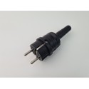 Gummi Schuko Stecker schwarz IP44 Gummi Stecker Made in Germany