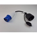 CEE Adapter Kabel, Gummi Kupplung - CEE Stecker 3 pol.für Wohnmobil und Caravan