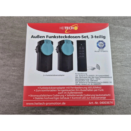 Funksteckdosen Set 3 Tlg. IP44