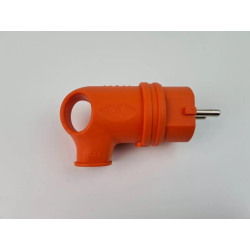 Stecker Gummi mit Griff abgewinkelt 90° orange IP44