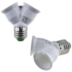 2 x Lampensockel Adapter E27 auf2x E27 Fassung 