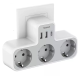 3 Fach Schuko Stecker mit 2 x USB-A + 1  x USB-C Anschluss Mehrfachstecker 3 Fach Stecker mit USB Ladeanschlüssen