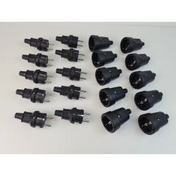 10 Kupplungen + 10 Stecker schwarz IP44