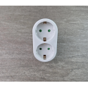 2 Fach Schuko Stecker Schuko Doppelstecker weiß Adapterstecker für 2 Schuko Steckplätze