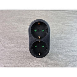 Schuko Doppelstecker schwarz