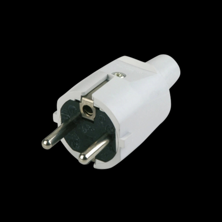 PVC Stecker Schutzkontakt grau