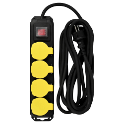 4 Fach Steckdosenleiste IP44 mit 5m Zuleitung