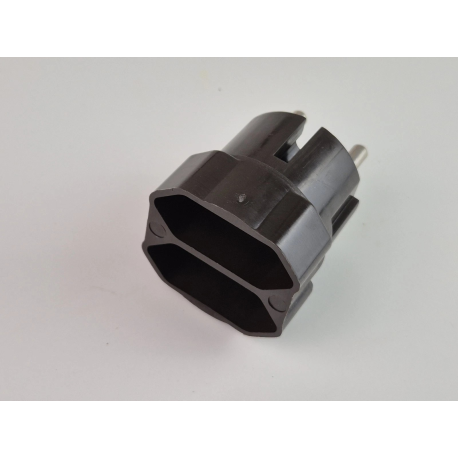 2 Fach Euro Stecker braun für Flachstecker, Mehrfachstecker Braun, Euro Adapter