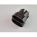 2 Fach Euro Stecker braun für Flachstecker, Mehrfachstecker Braun, Euro Adapter