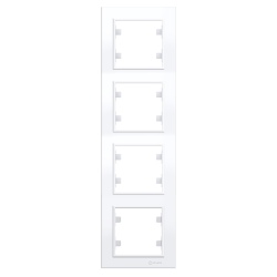 4 Fach Abdeckrahmen waagerecht Karea Alpinweiß