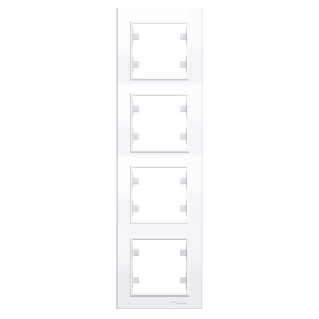 4 Fach Abdeckrahmen waagerecht Karea Alpinweiß