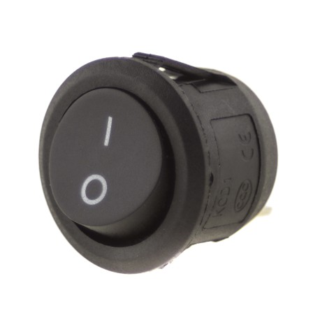 Einbau Wippschalter I-0 Wippenschalter 250V 6A 23mm Einbau Schalter rund schwarz