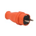 Schuko Stecker Gummi Orange IP44 Schuko Gummi Stecker Orange Spritzwassergeschützt