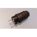 Schuko Stecker Vollgummi Schwarz IP44 - Gummi Stecker groß IP44